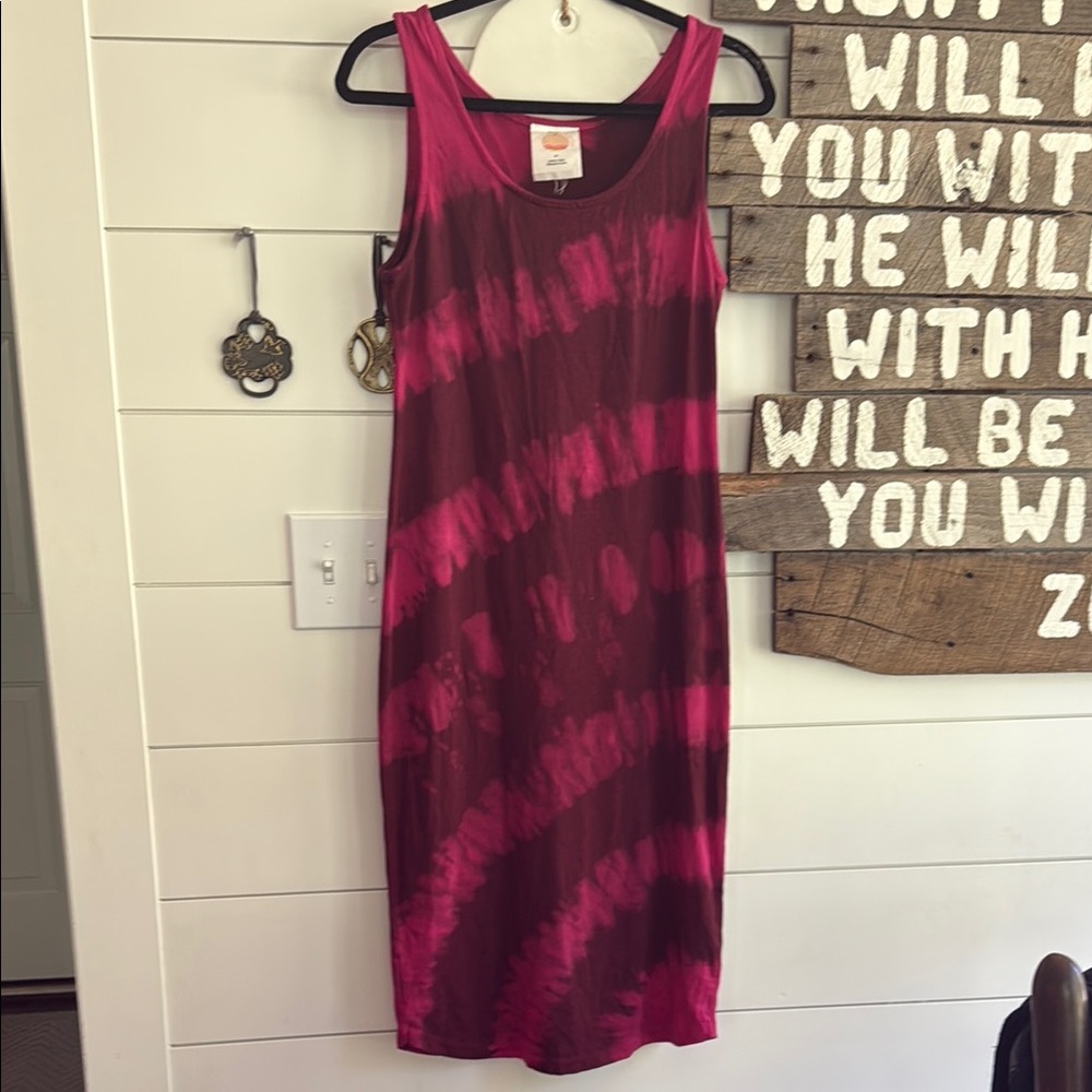 ❤️Anthropologie Pink Tie-Dye Dress